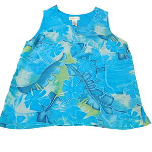 Draper's & Damon's Womens Tank Top Multicolor Size Medium 100% Polyester